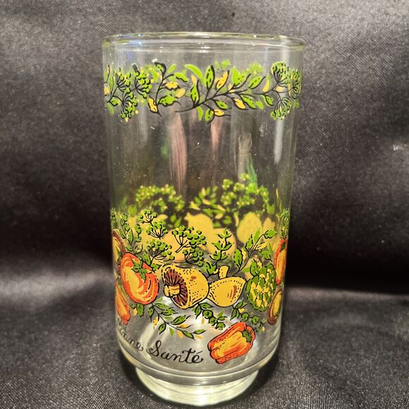 Set of 5 VTG Drinking Glass Bonne Sante / Spice of Life Libbey France Great Con. - Picture 3 of 10